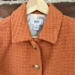 Thumbnail for Orange cropped tweed jacket, size M