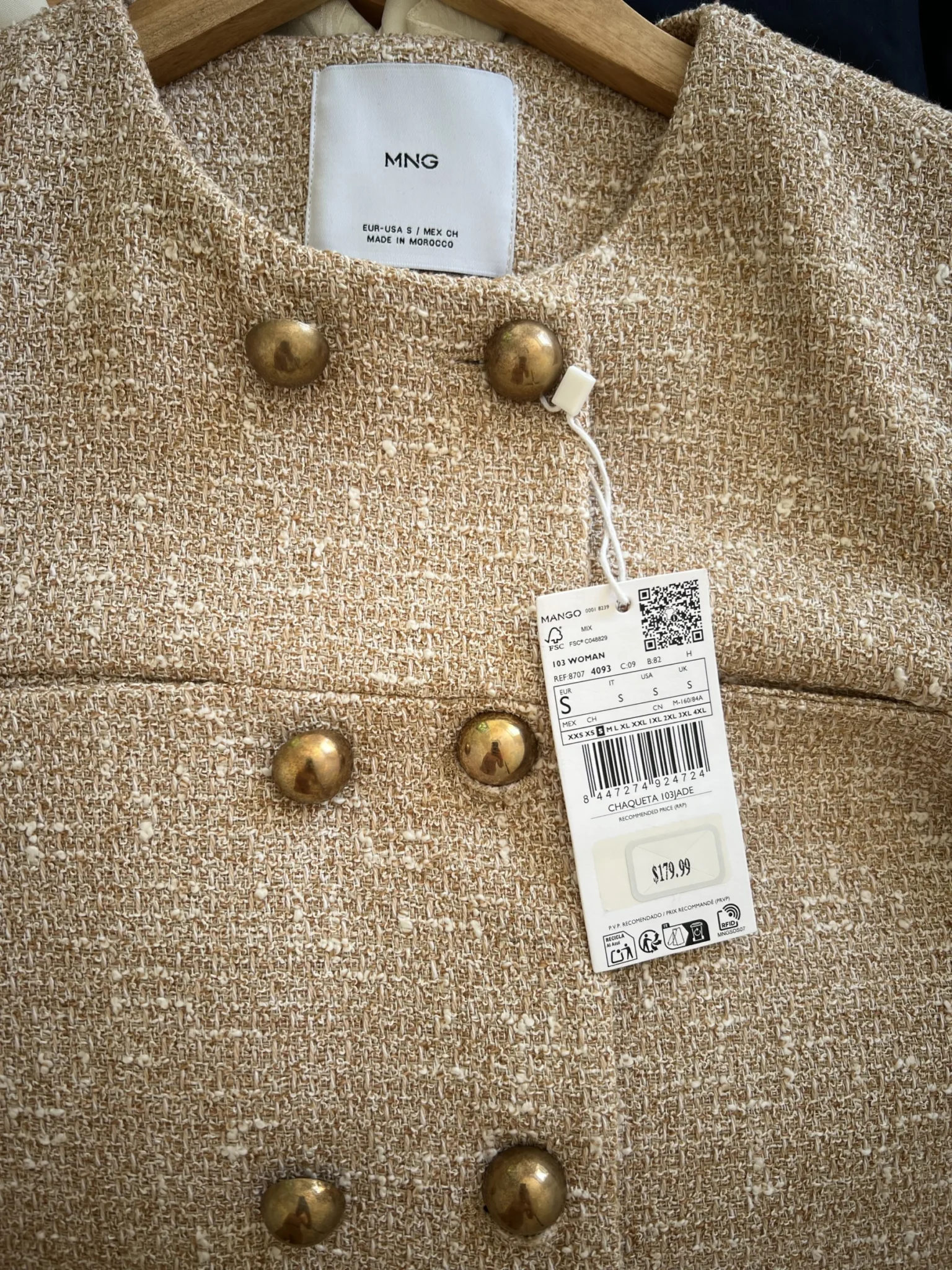 Image for Brand-new Small Mango tweed jacket
