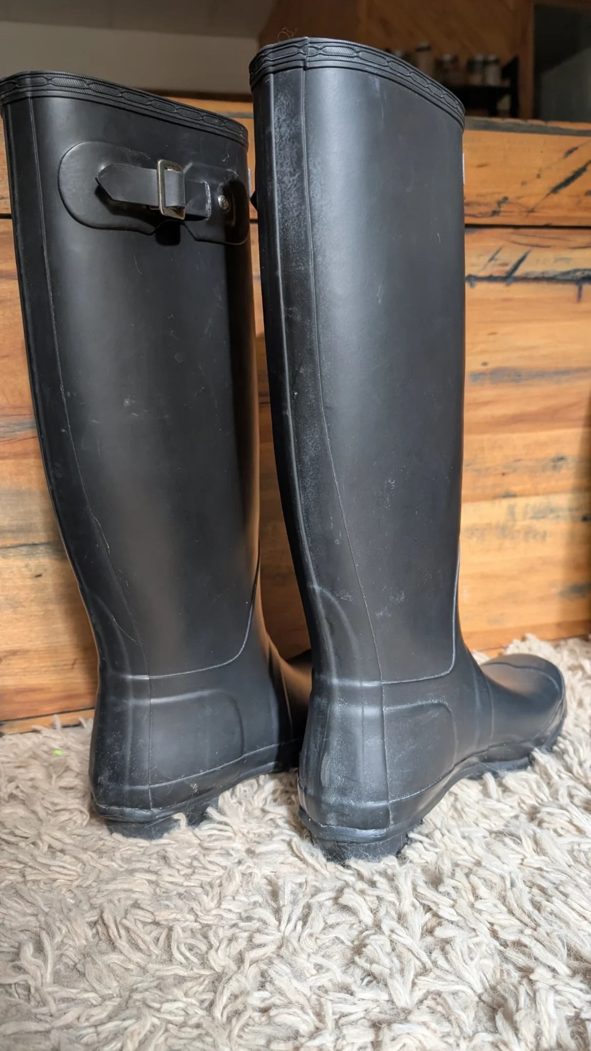 Image for Matt black Hunter boots
