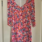 Featured thumbnail for Floral dress with three-quarter-length sleeves