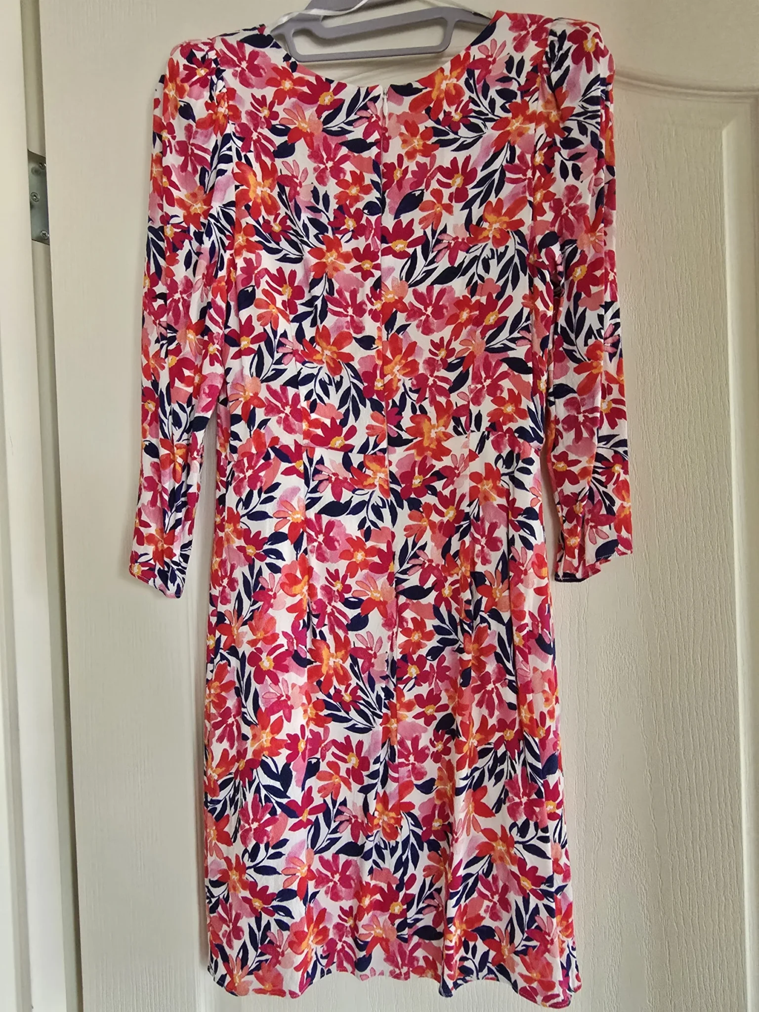 Image for Floral dress with three-quarter-length sleeves