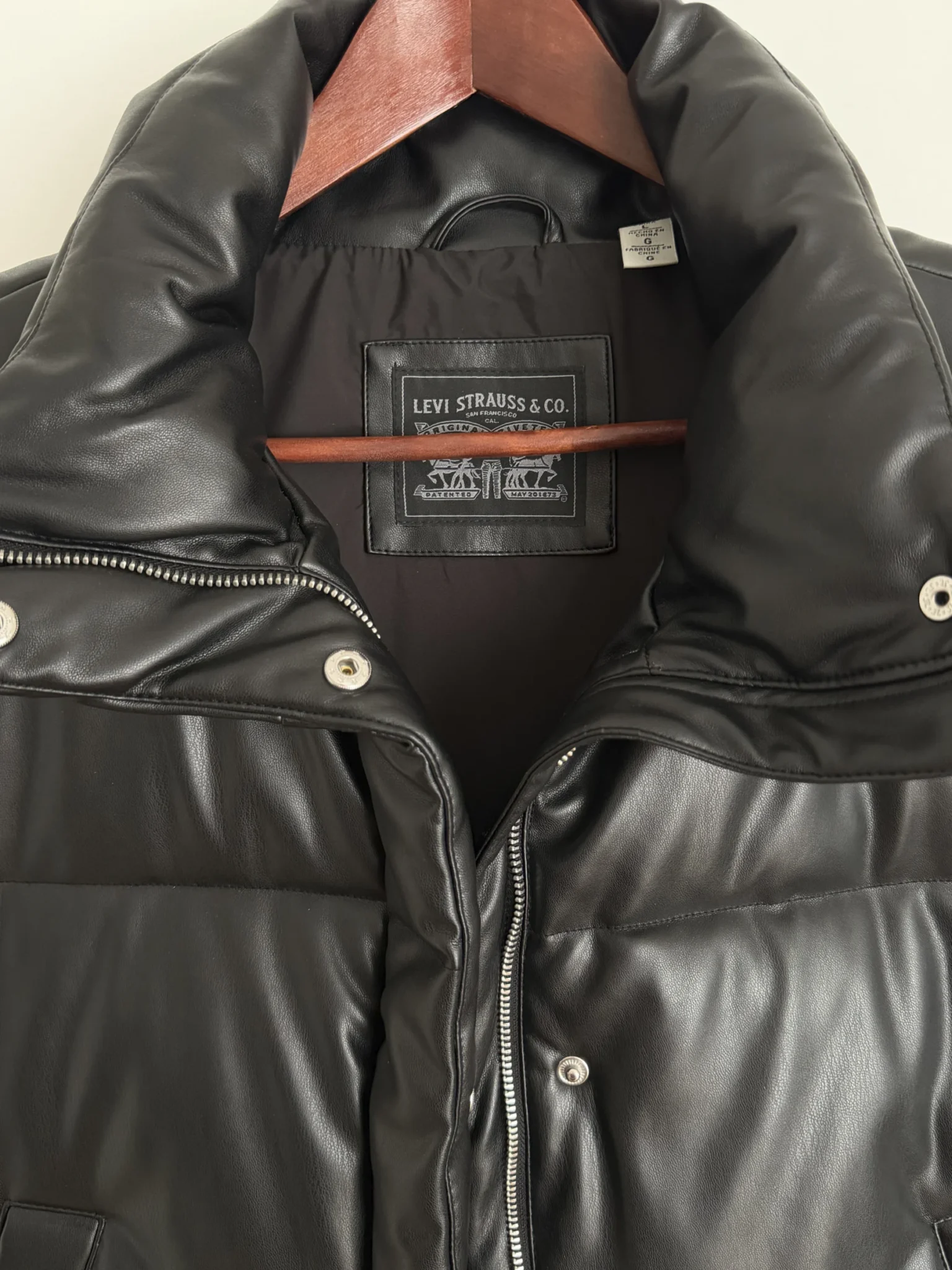 Image for Levis vegan leather quilted waistcoat