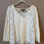 Featured thumbnail for White House Black Market Floral Lace Blouse - Size S