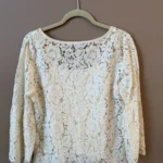 Thumbnail for White House Black Market Floral Lace Blouse - Size S