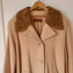 Thumbnail for Vintage Luxury Angora Cashmere Wool Camel Tan Coat‎