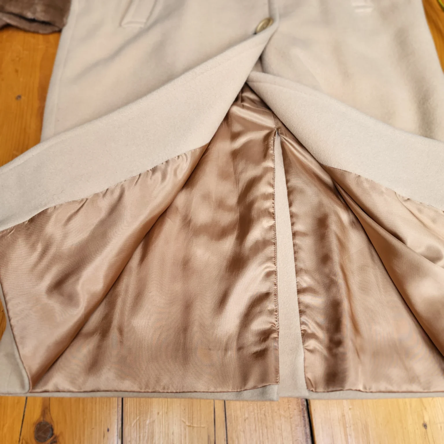 Image for Vintage Luxury Angora Cashmere Wool Camel Tan Coat‎