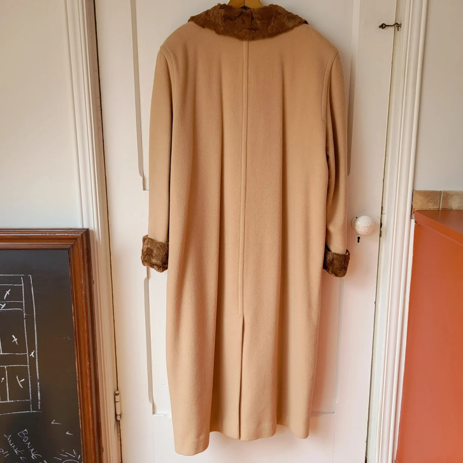Image for Vintage Luxury Angora Cashmere Wool Camel Tan Coat‎