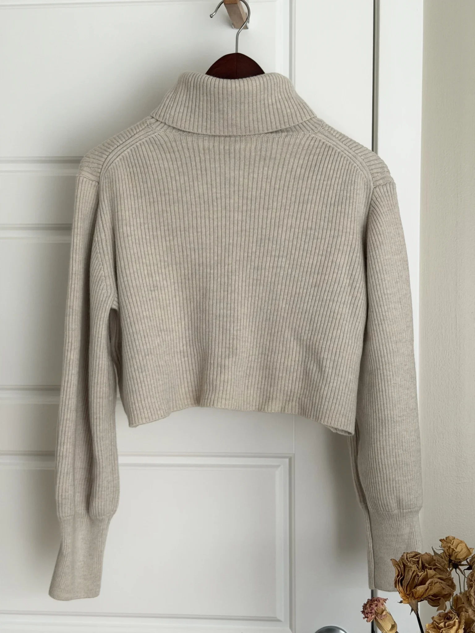 Image for Merino wool roll-neck jumper with a V-neck