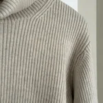 Thumbnail for Merino wool roll-neck jumper with a V-neck