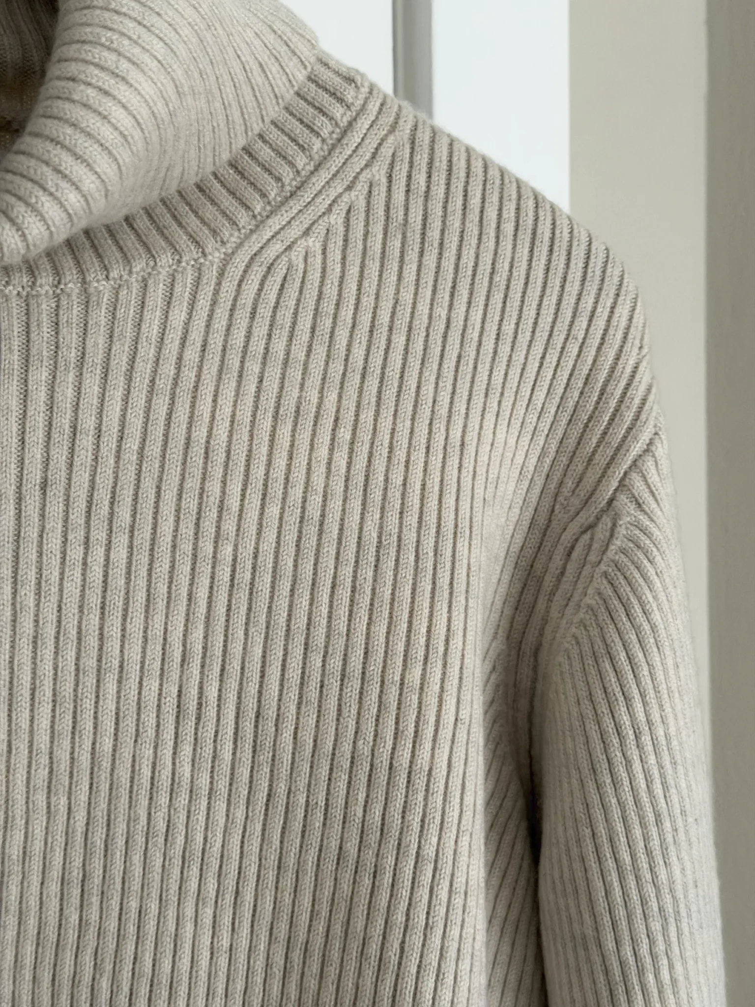 Image for Merino wool roll-neck jumper with a V-neck