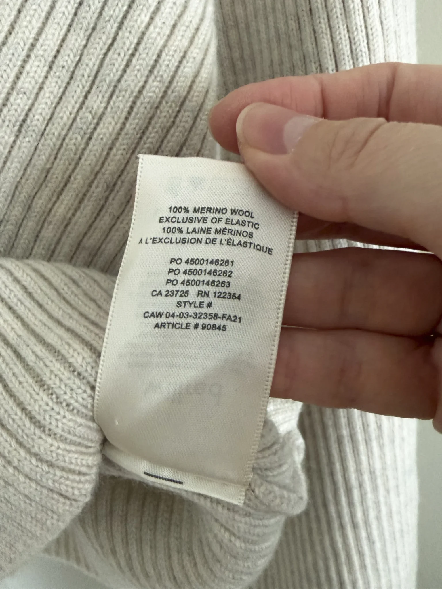 Image for Merino wool roll-neck jumper with a V-neck