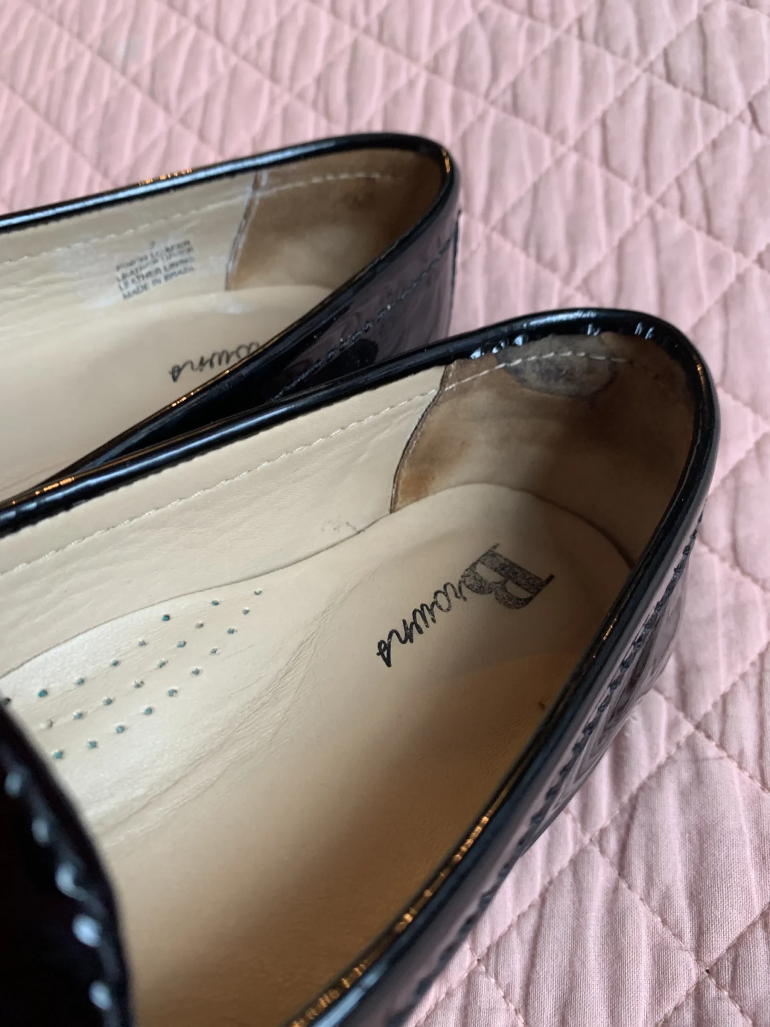 Image for BROWNS « Finch » – Mocassins noirs en cuir verni à pampilles, style Dark Academia / Preppy, pointure 7