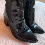 Thumbnail for ALDO – Bottines Chelsea noires en cuir verni à bout pointu – 7 US / 37,5 EUR