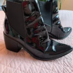 Thumbnail for ALDO – Bottines Chelsea noires en cuir verni à bout pointu – 7 US / 37,5 EUR