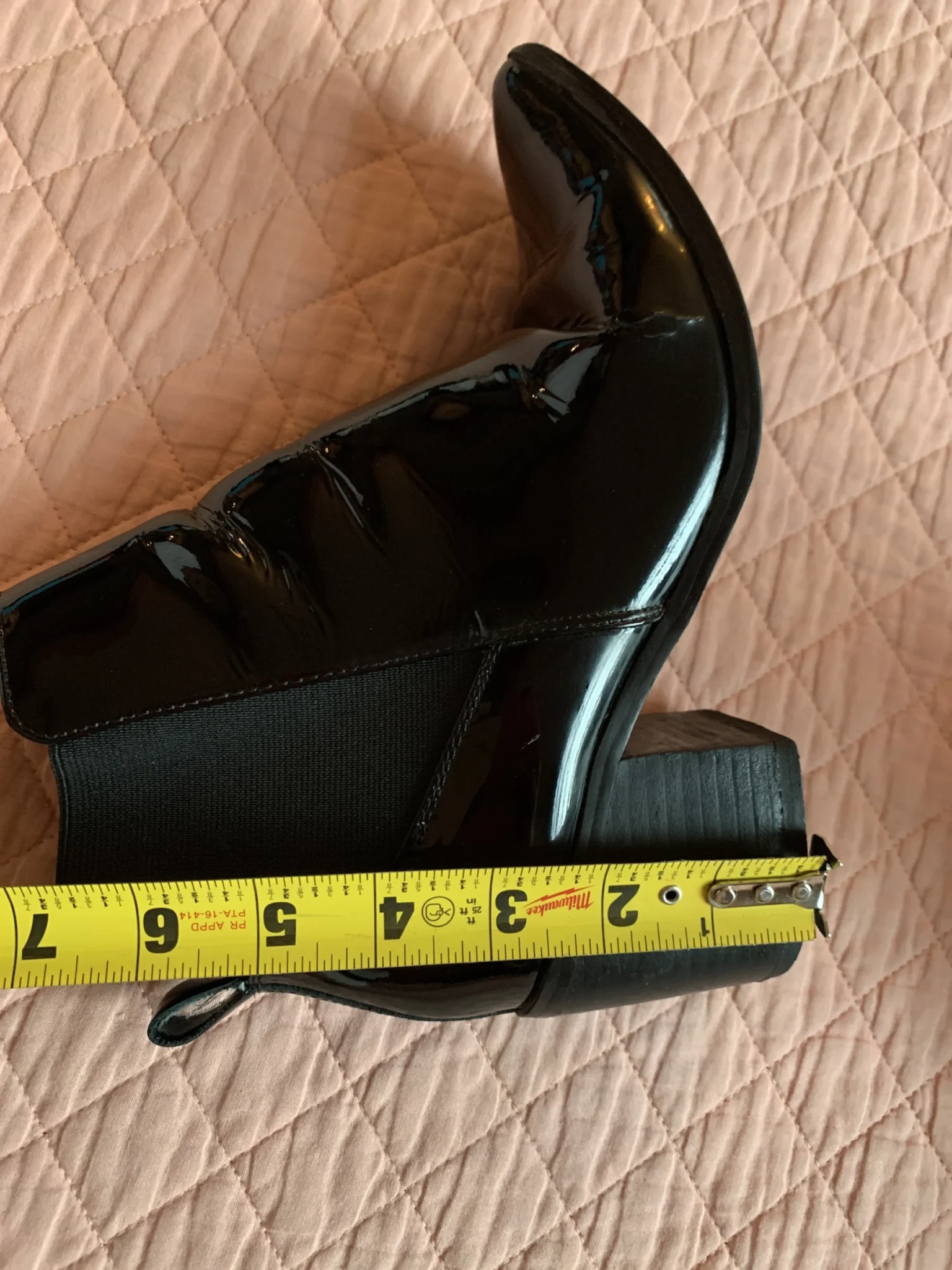 Image for ALDO – Bottines Chelsea noires en cuir verni à bout pointu – 7 US / 37,5 EUR