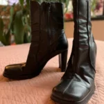 Thumbnail for PEGABO – Vintage black Italian leather ankle boots – block heel, size 40 EU