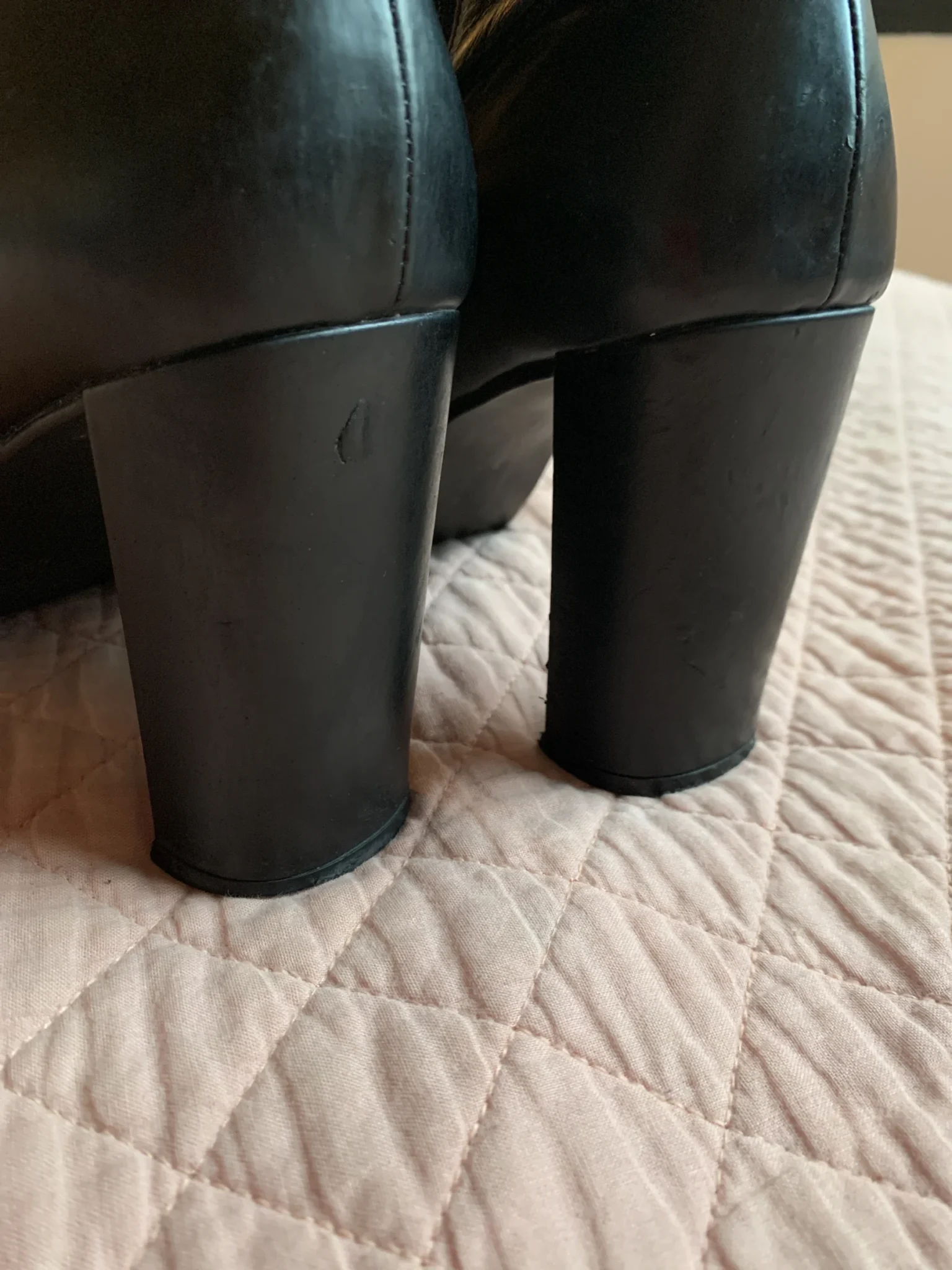 Image for PEGABO – Vintage black Italian leather ankle boots – block heel, size 40 EU