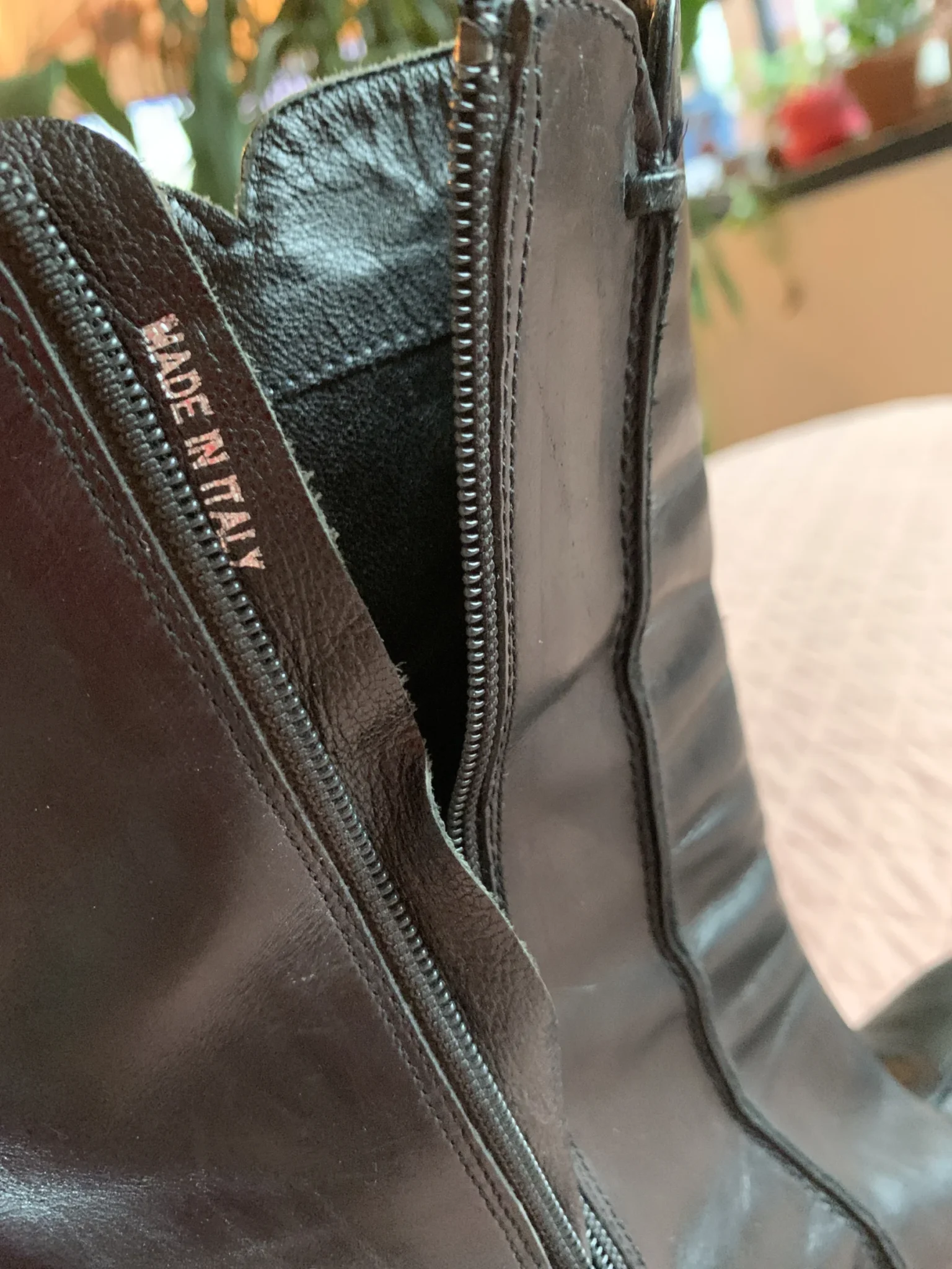 Image for PEGABO – Vintage black Italian leather ankle boots – block heel, size 40 EU