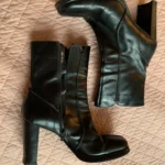 Thumbnail for PEGABO – Vintage black Italian leather ankle boots – block heel, size 40 EU