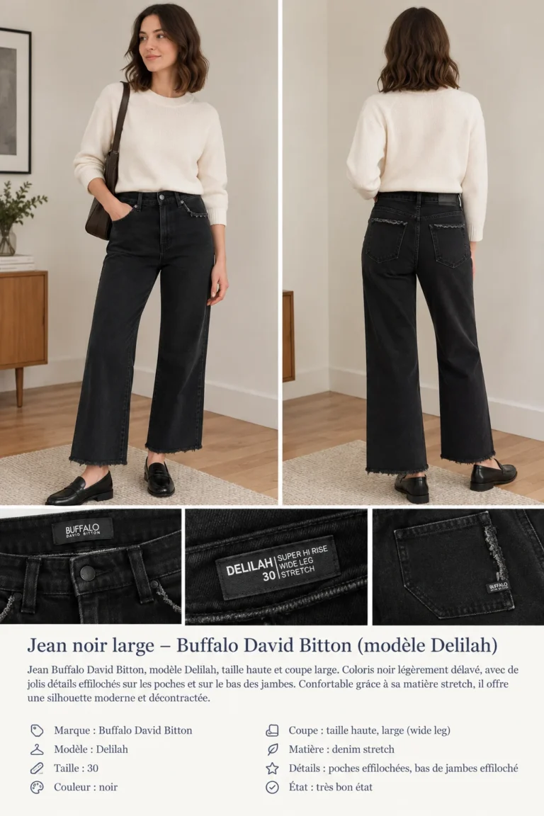Image for Buffalo David Bitton loose-fitting black jeans – Delilah style, size 30