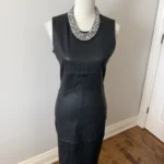 Featured thumbnail for Danier black leather dress with a zip at the back