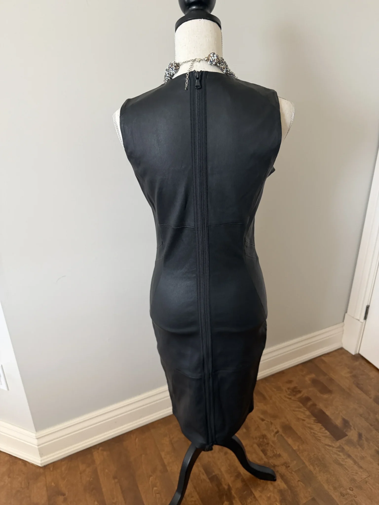Image for Danier black leather dress with a zip at the back