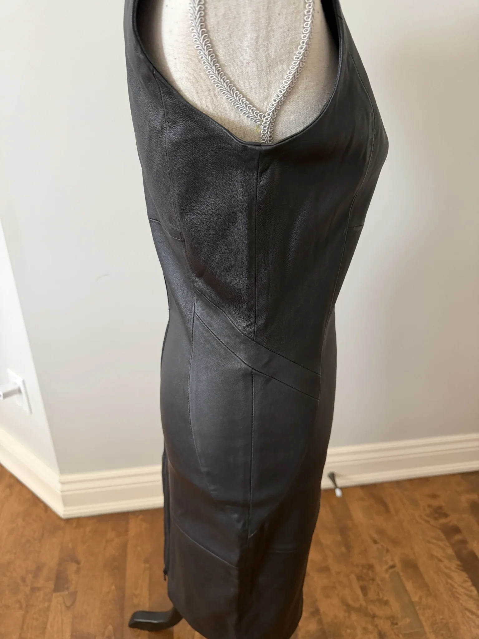 Image for Danier black leather dress with a zip at the back