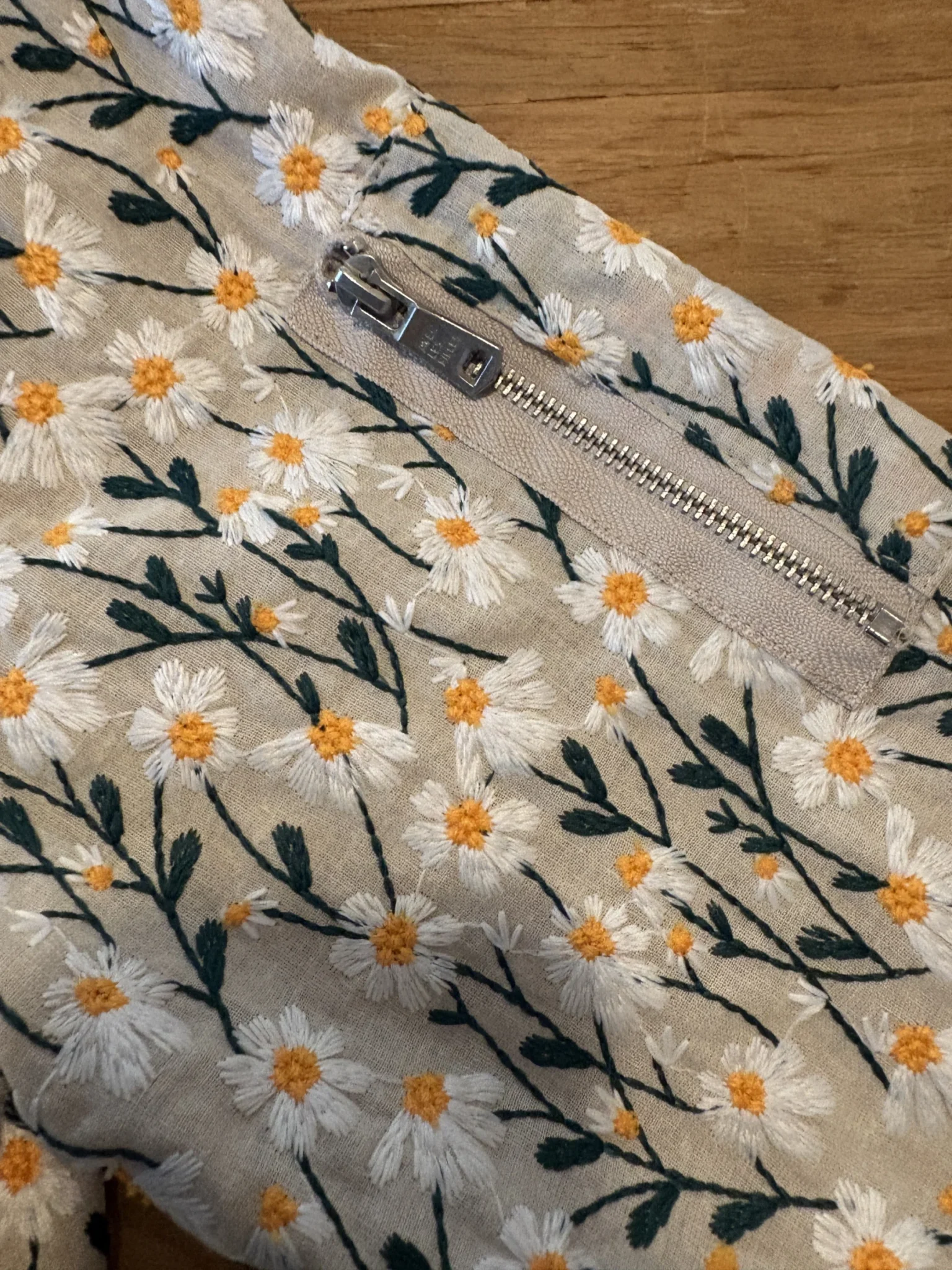 Image for With Les Filles — daisy-embroidered bomber jacket — cream