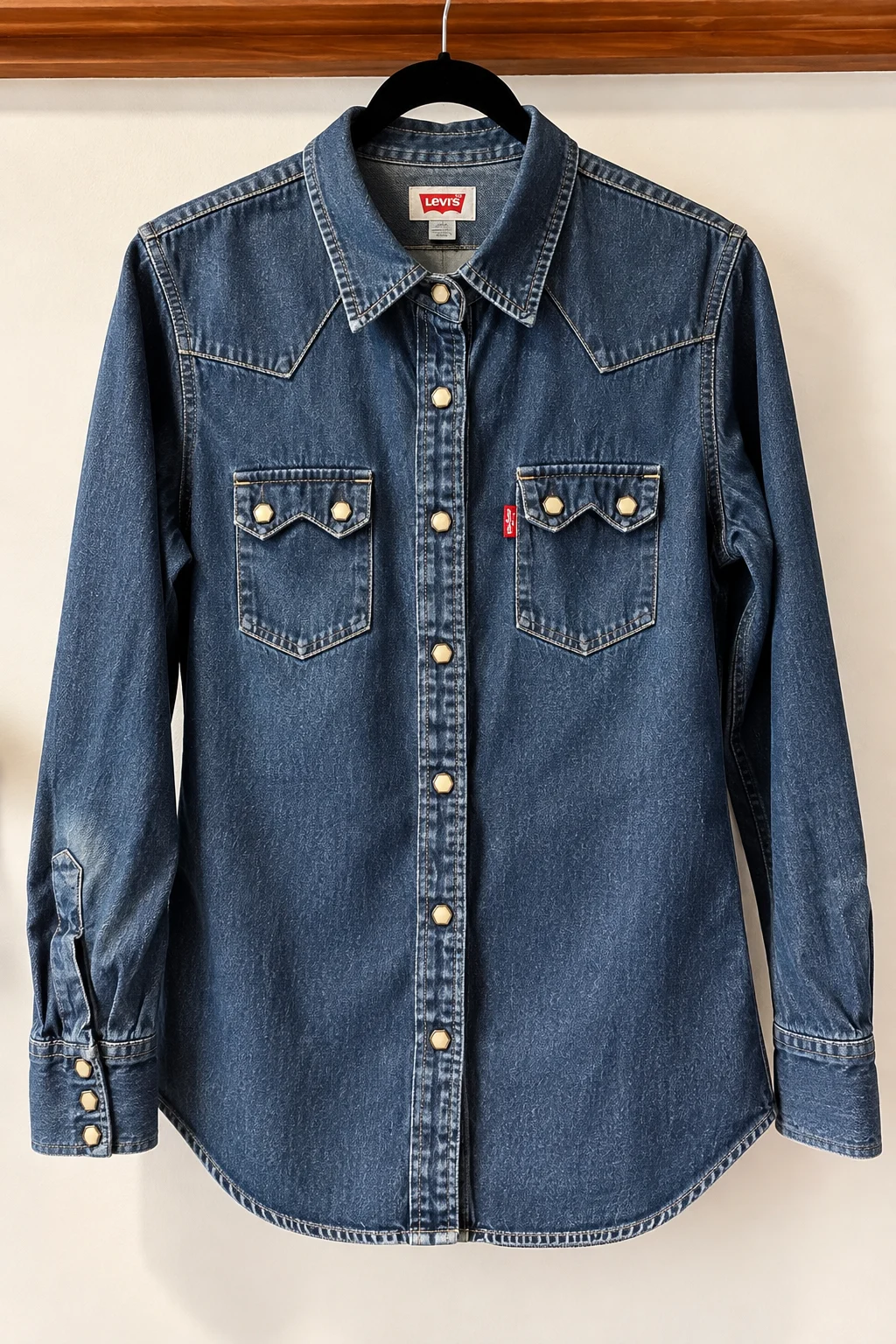 Vintage Levi’s — denim cowboy shirt — M Levis seconde main