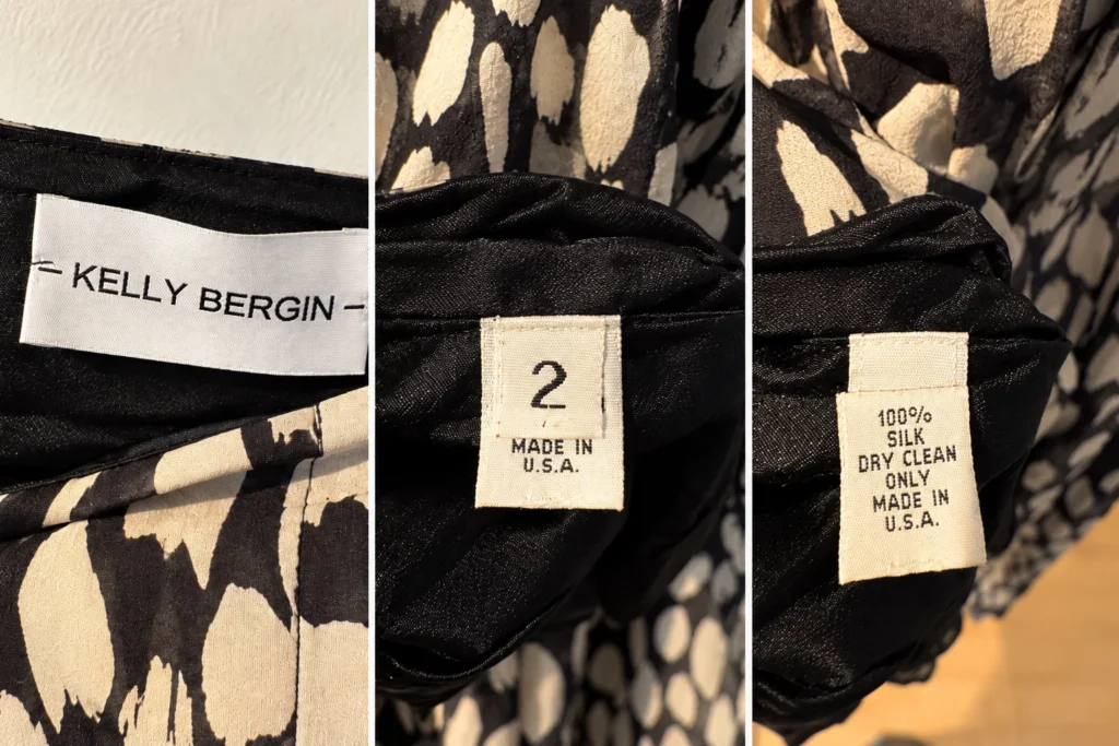 Image for Kelly Bergin — long silk skirt with a black and ivory print — size 2