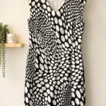 Featured thumbnail for Blacky Dress Berlin black & white graphic dress – Size 8