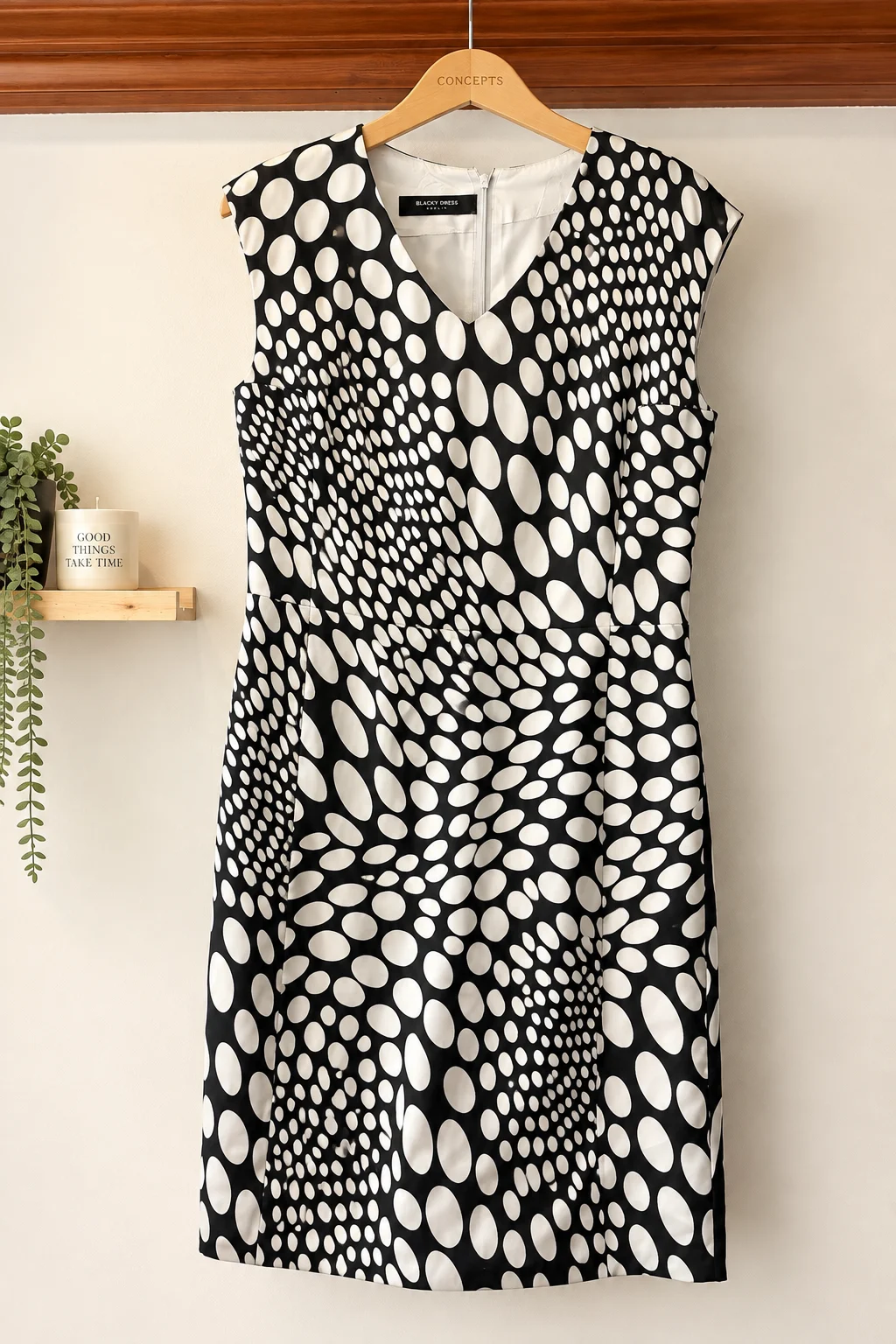 Blacky Dress Berlin black & white graphic dress – Size 8 *Other seconde main