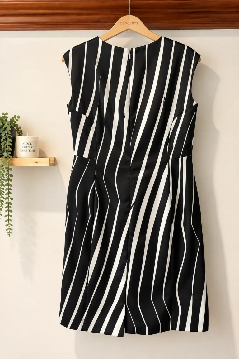 Image for Blacky Dress Berlin black & white graphic dress – Size 8