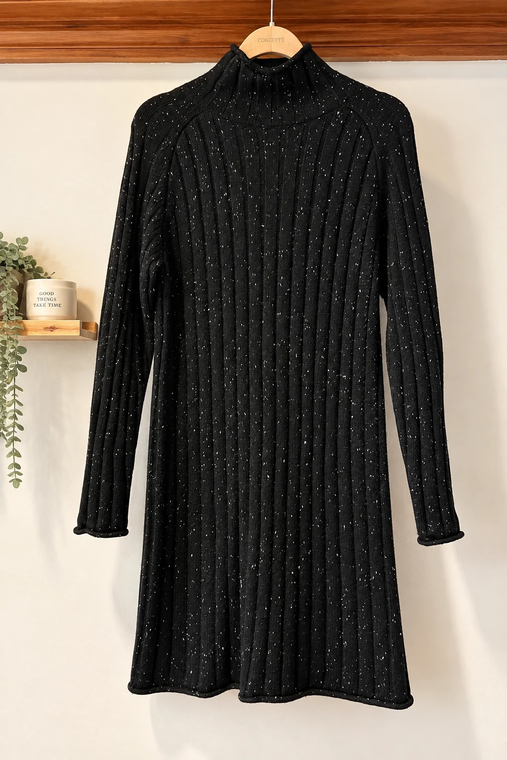 Frank And Oak black speckled wool jumper dress – Size S Frank and Oak seconde main