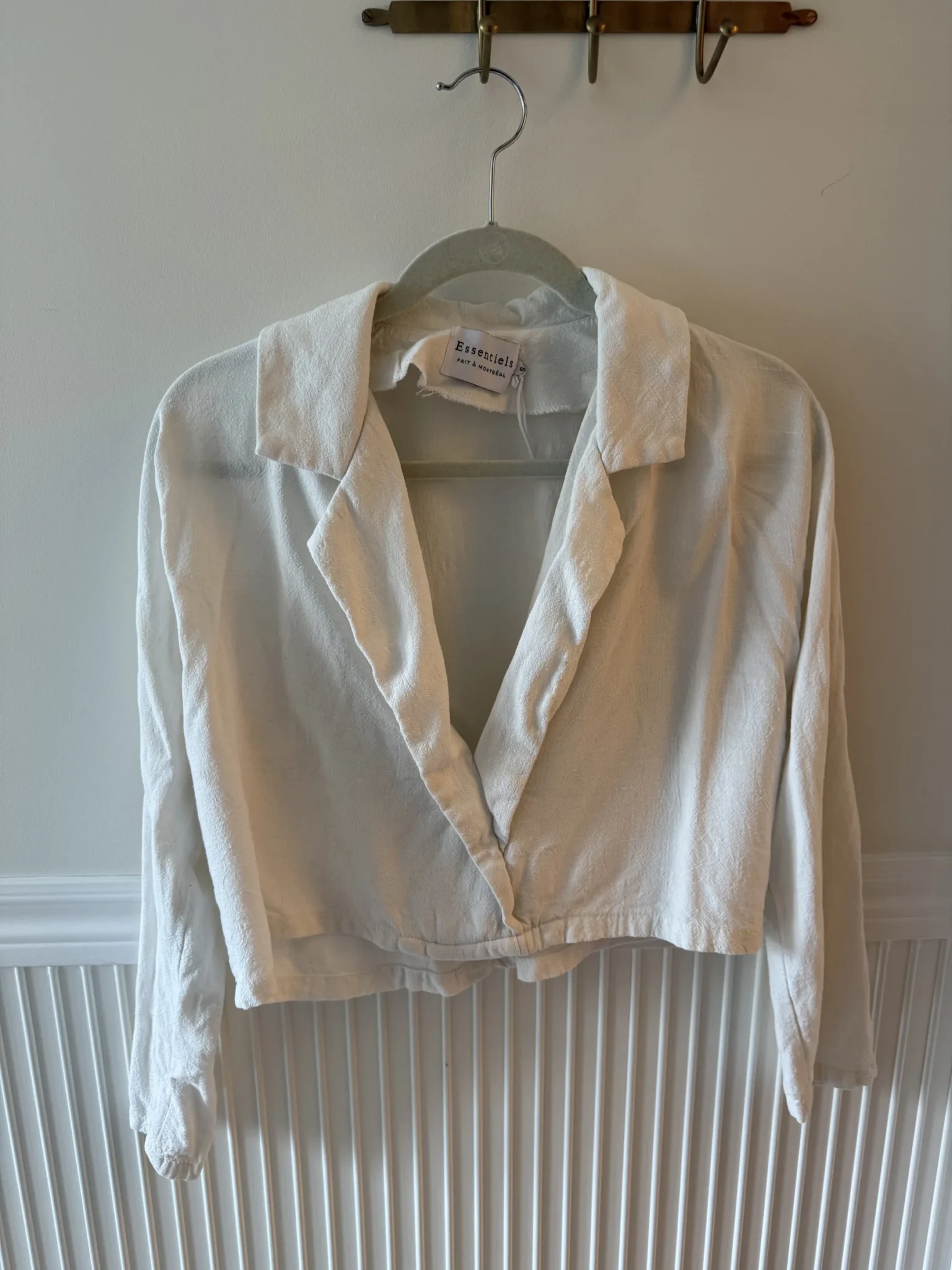 Image for Cropped linen blouse