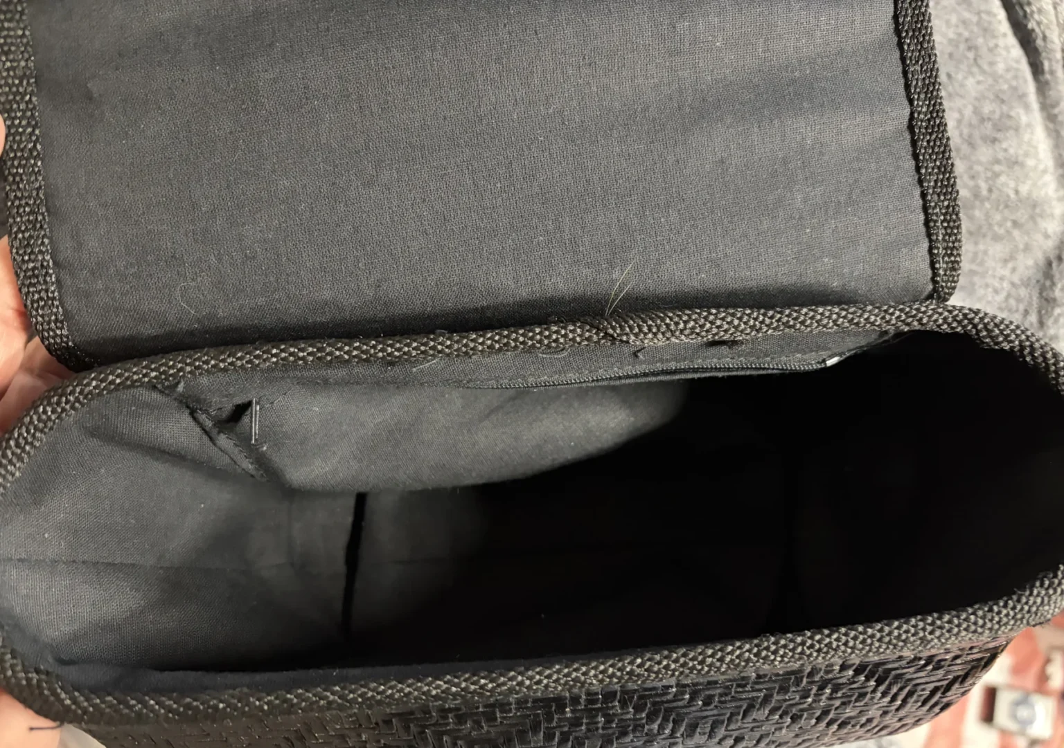 Image for Sac à main vintage ACCESS en osier laqué noir - Fabriqué en Italie (Années 1980)