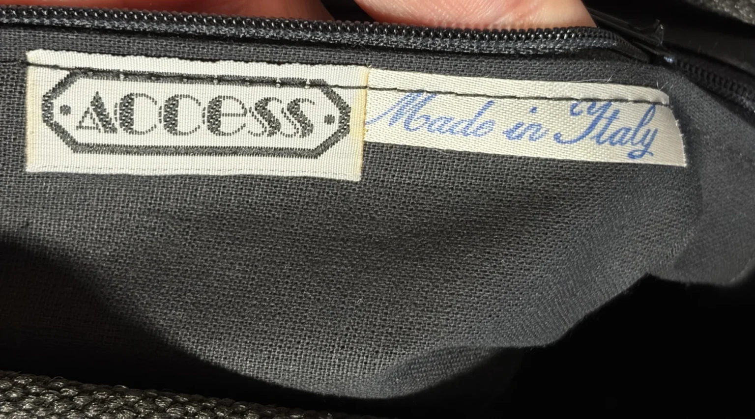 Image for Sac à main vintage ACCESS en osier laqué noir - Fabriqué en Italie (Années 1980)
