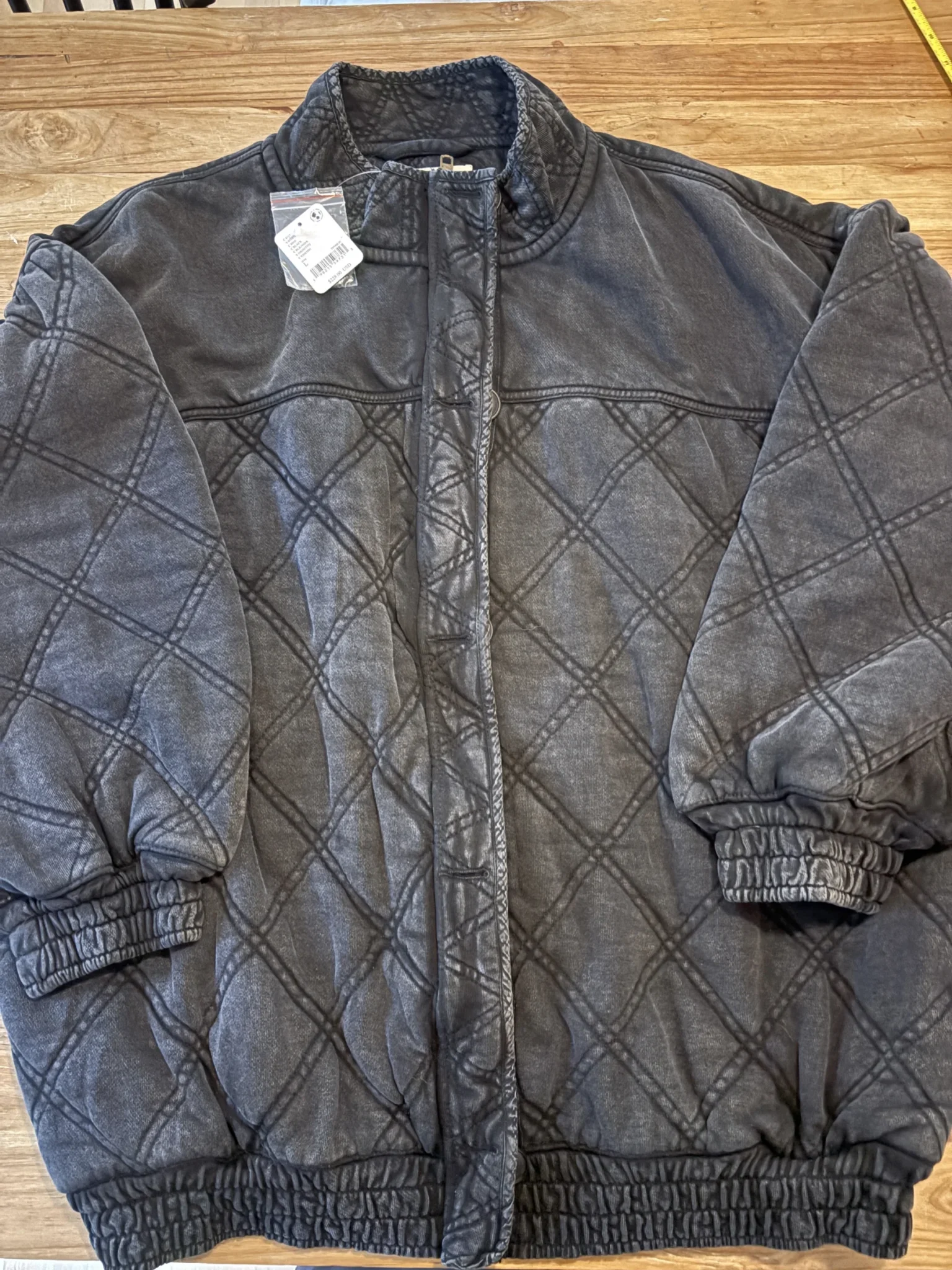 Image for FREE PEOPLE — Manteau matelassé noir délavé | Taille L