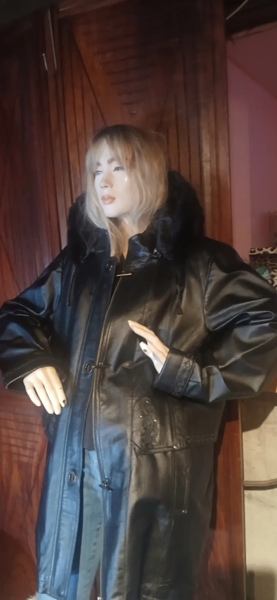 Image for Manteau cuir brodé Claire France