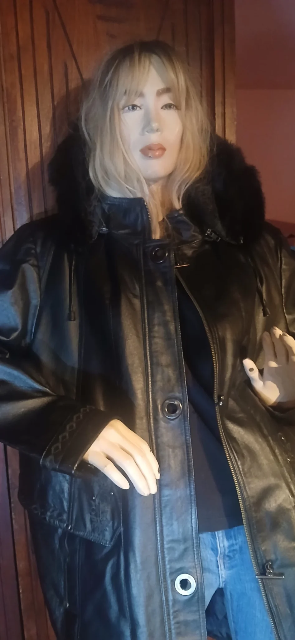 Image for Manteau cuir brodé Claire France