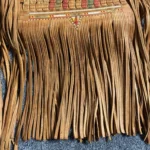 Thumbnail for Vintage hand-embroidered, handcrafted leather shoulder bag – Boho / Tuareg style
