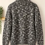 Thumbnail for WOOLRICH | Black and cream marl jumper with a zipped high neck