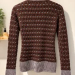 Thumbnail for Twik textured cardigan by Simons – chocolate brown and powder blue – M
