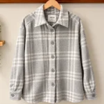 Featured thumbnail for Ardene grey & cream checked overshirt – M – BRAND NEW WITH TAG