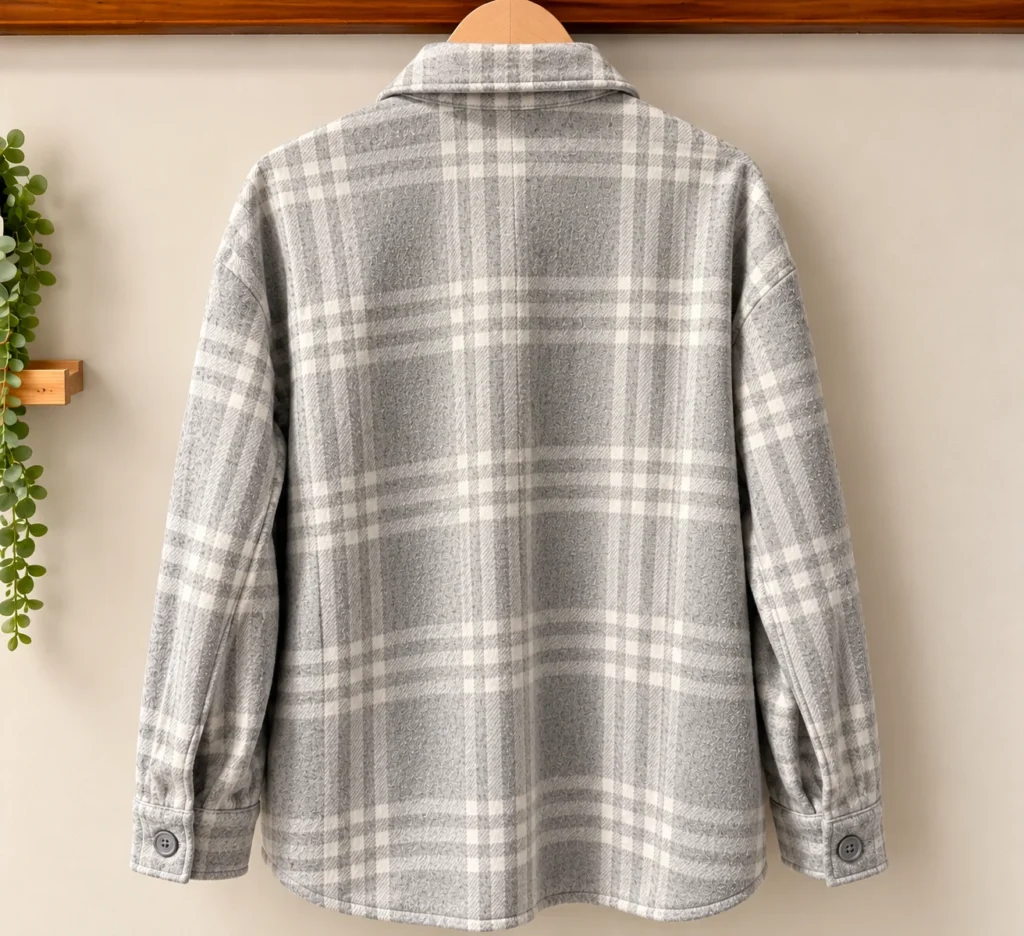 Image for Ardene grey & cream checked overshirt – M – BRAND NEW WITH TAG