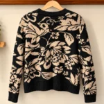 Thumbnail for Cardigan Gemma + Jane – floral noir et beige – M