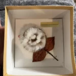 Featured thumbnail for A stunning flower brooch made from genuine chinchilla fur – With original box