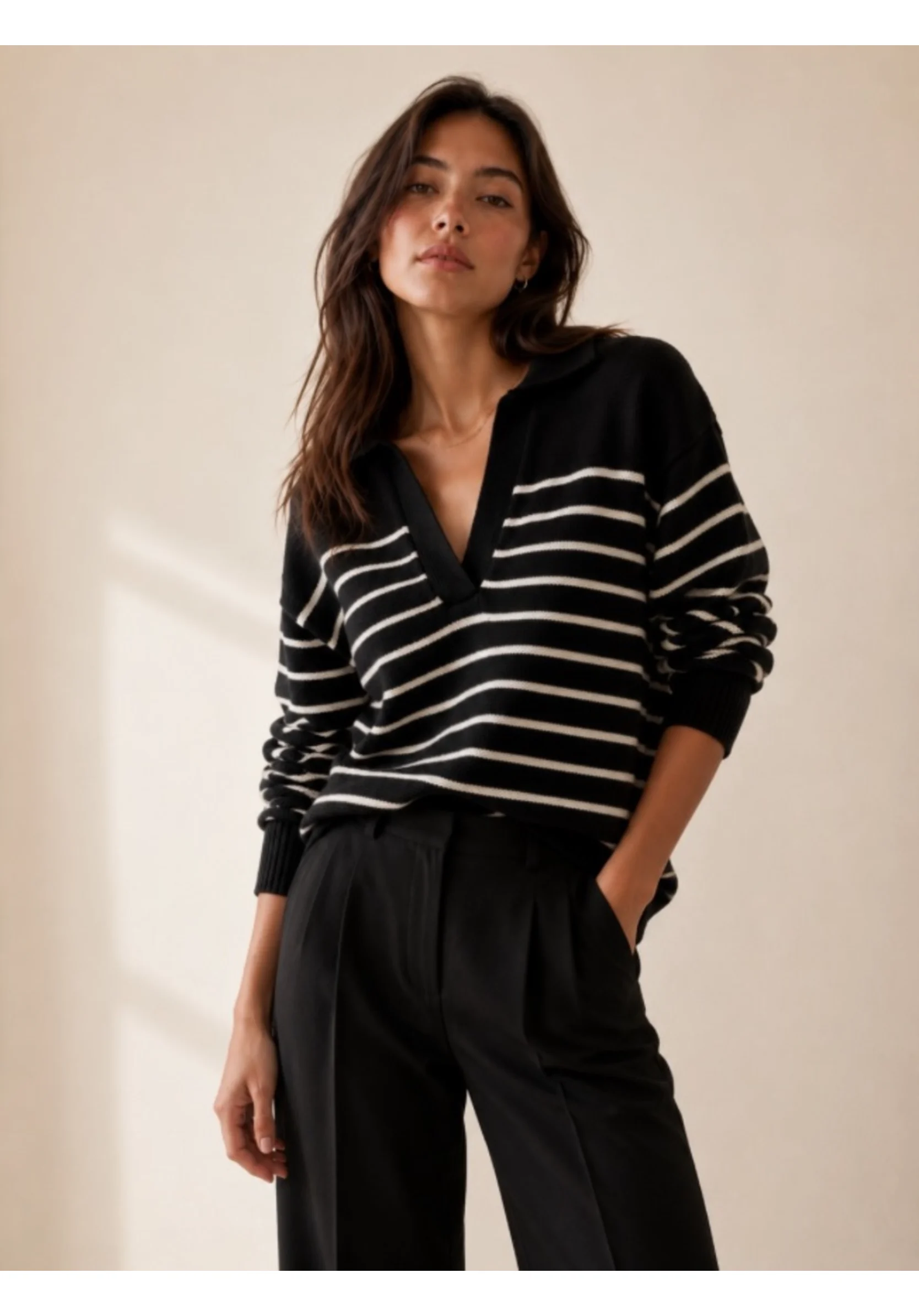 Wilfred wool polo shirt (Aritzia) – XXS – Striped, oversized – As good as new Aritzia seconde main