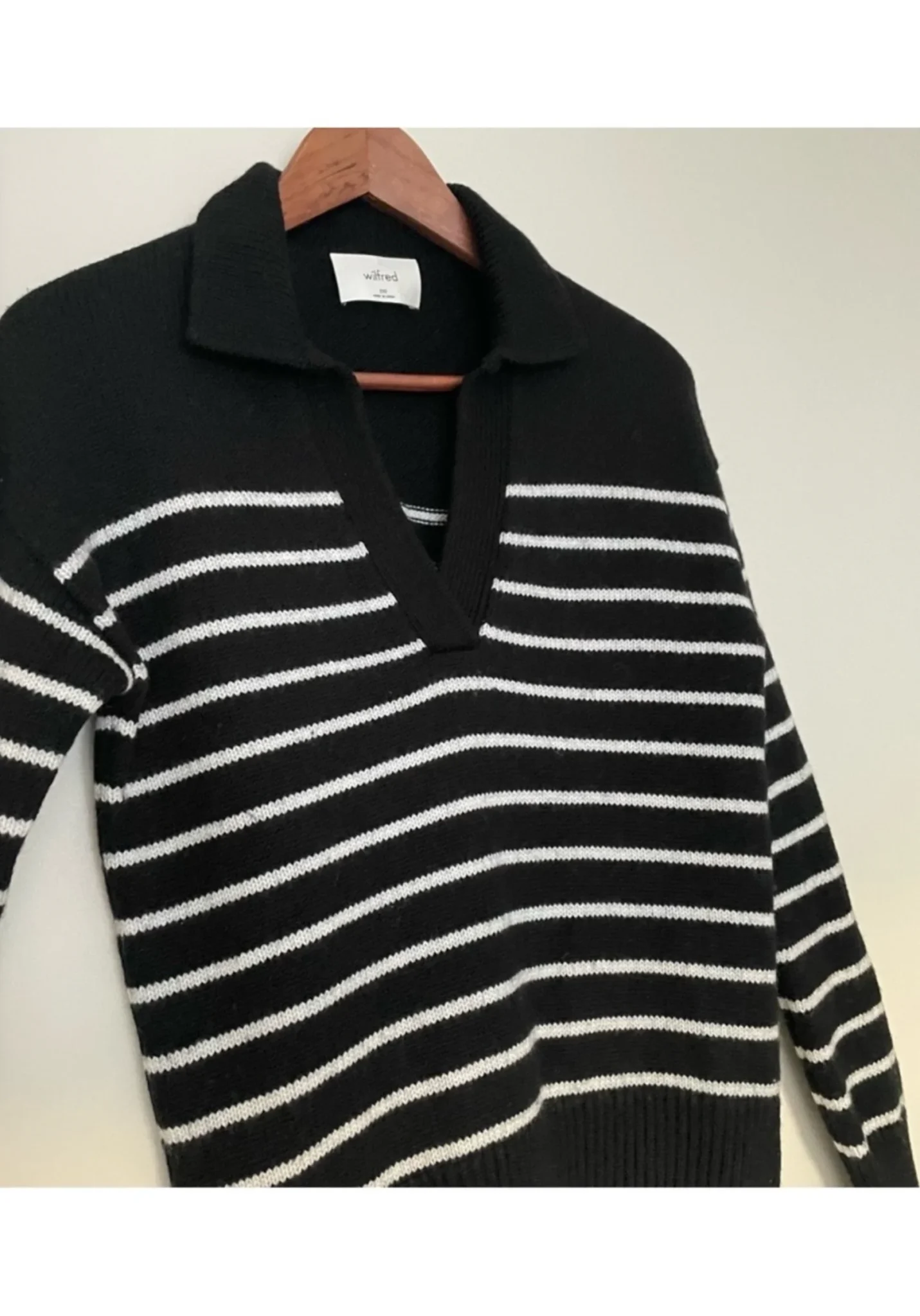 Image for Wilfred wool polo shirt (Aritzia) – XXS – Striped, oversized – As good as new