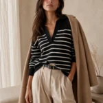 Thumbnail for Wilfred wool polo shirt (Aritzia) – XXS – Striped, oversized – As good as new